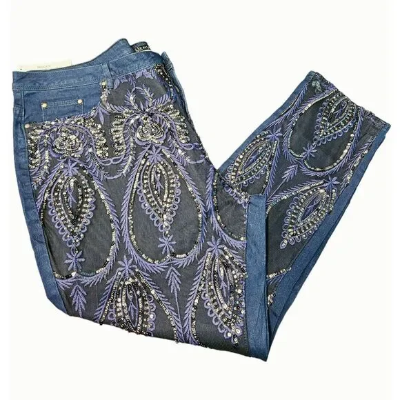 Venus NEW TAGS Embellished Mid Rise Skinny Jeans Size 24 Womens Plus - Picture 3 of 12